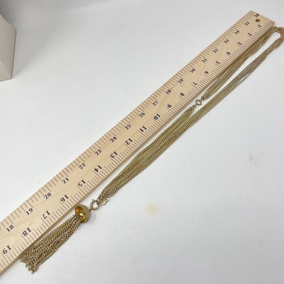 Sarah Coventry Long‎ Tassel Necklace Convertible Adjustable Gold-Tone Vintage - Picture 9 of 9